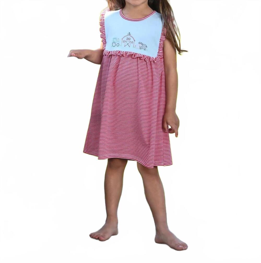 NEW TROTTER STREET KIDS spring dress in farm embroidery